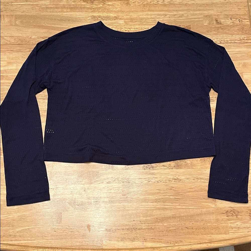 Navy Blue Long Sleeve Athletic Top
